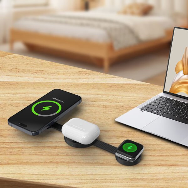 3'ü 1 Arada Wireless Kablosuz Şarj Cihazı