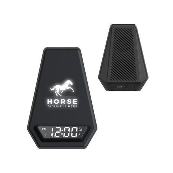 Işıklı Bluetooth Hoparlör Wireless Şarj Cihazı Dijital Saat