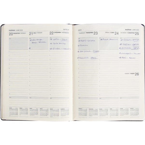 20x28 2026 Tarihli Haftalık Ajanda