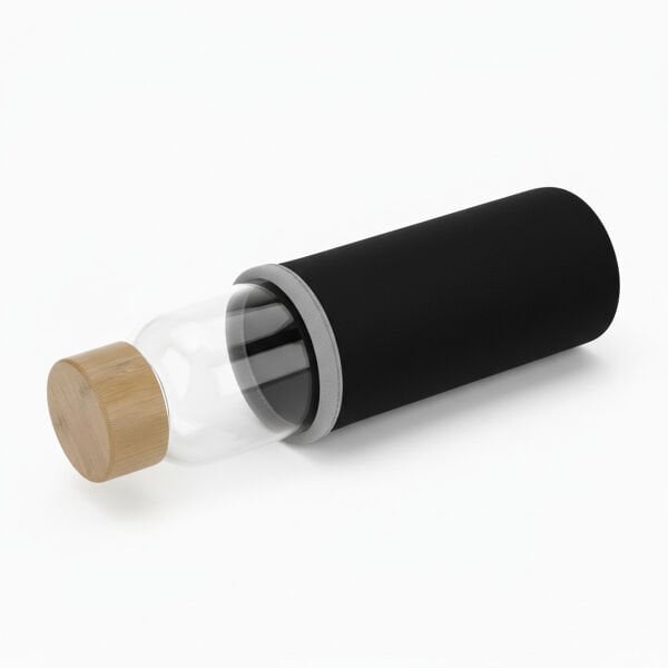 55618 Bambu Kapak Cam Şişe
