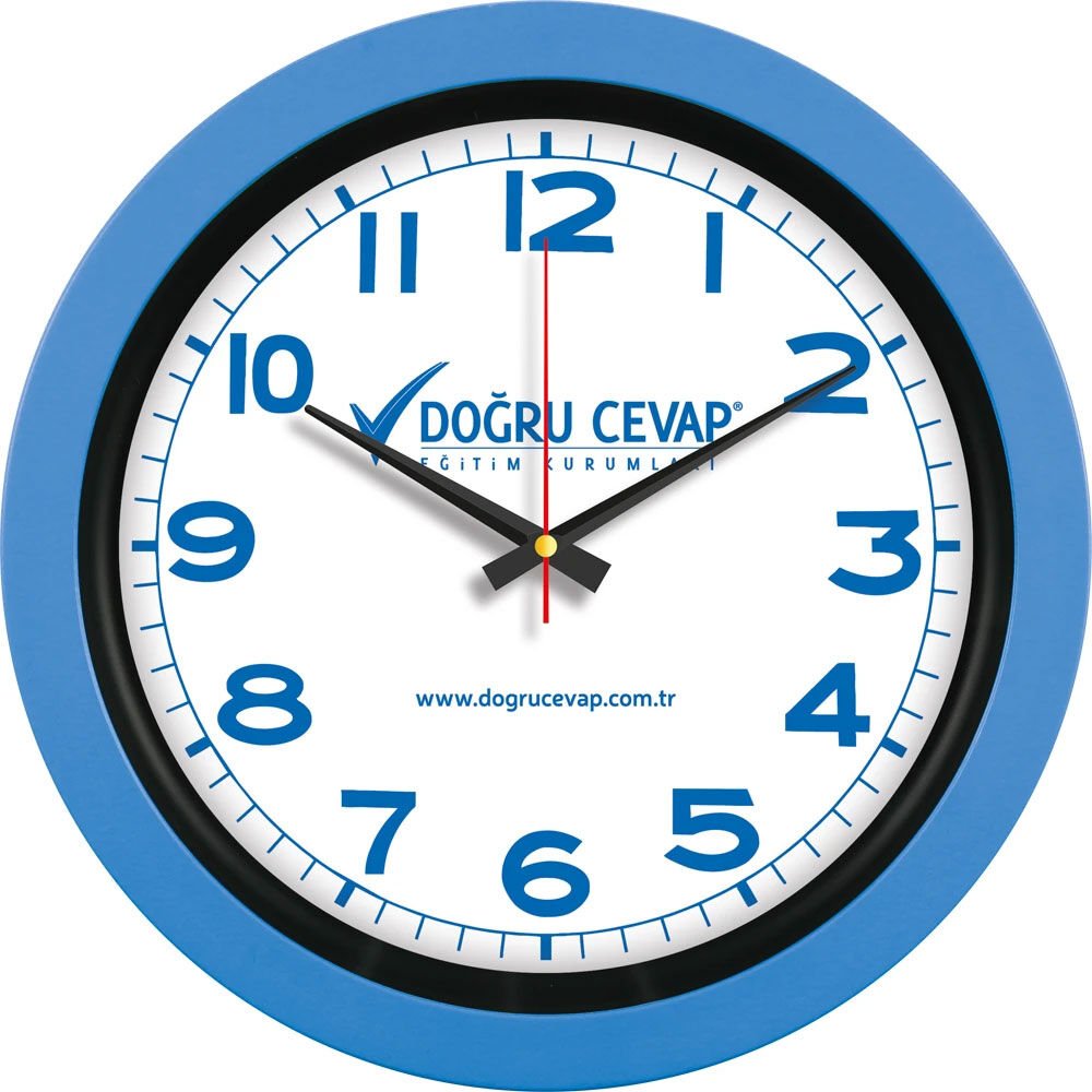 53346 Plastik Duvar Saati (40 cm) Mavi