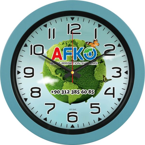 53346 Plastik Duvar Saati (40 cm) Çelik Mavisi