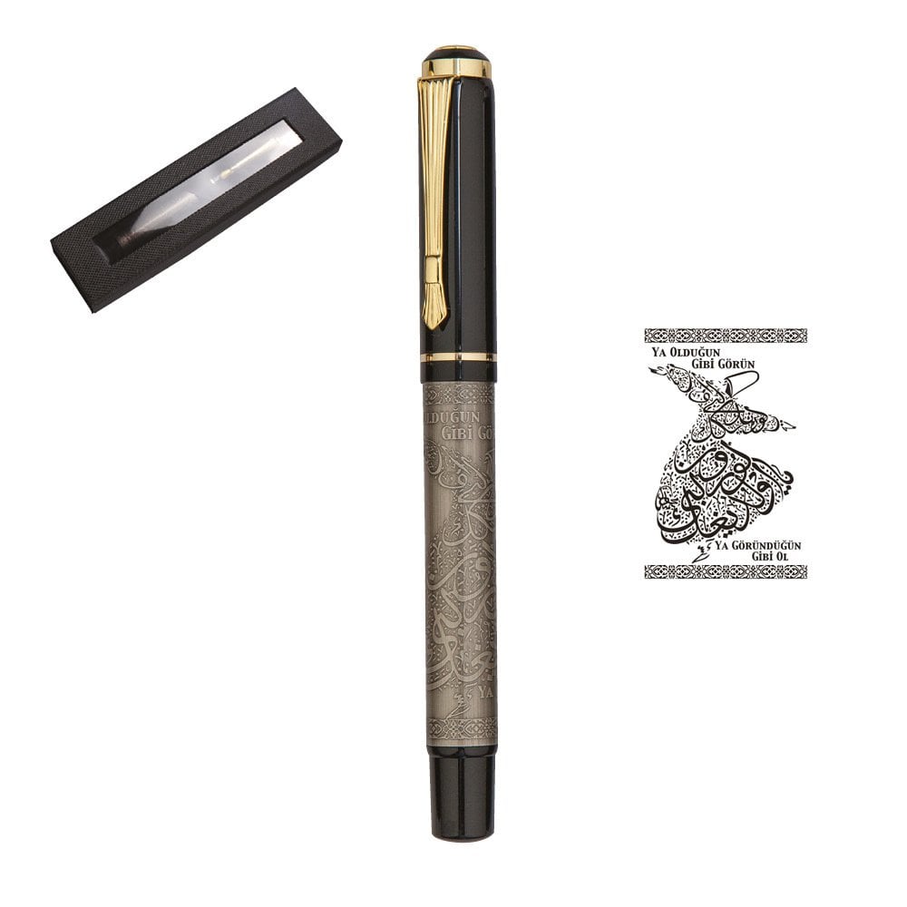 Kabartma Roller Tekli Kalem Seti Mevlana