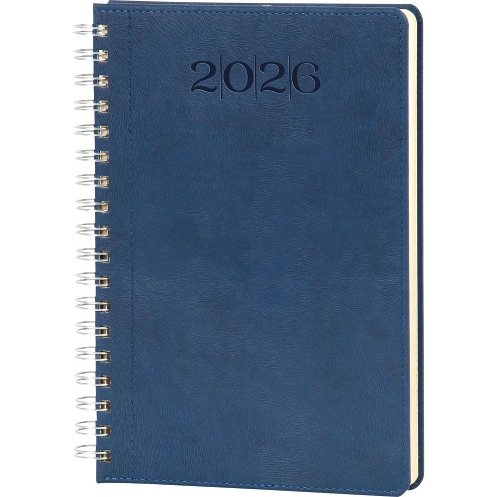 70134 20x28 Bostancı Günlük 2025 Tarihli Spiralli Ajanda Lacivert