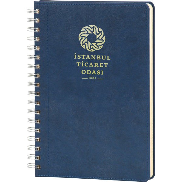 70190 17x24 Pendik Günlük 2026 Tarihli Spiralli Ajanda Lacivert