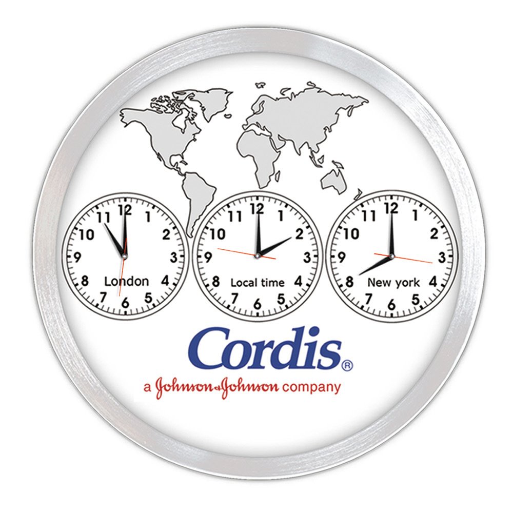 Üçlü Dünya Duvar Saati (40 Cm)