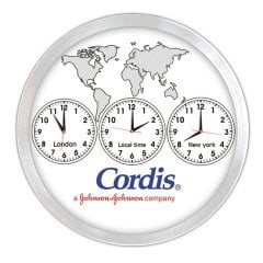Üçlü Dünya Duvar Saati (40 Cm)