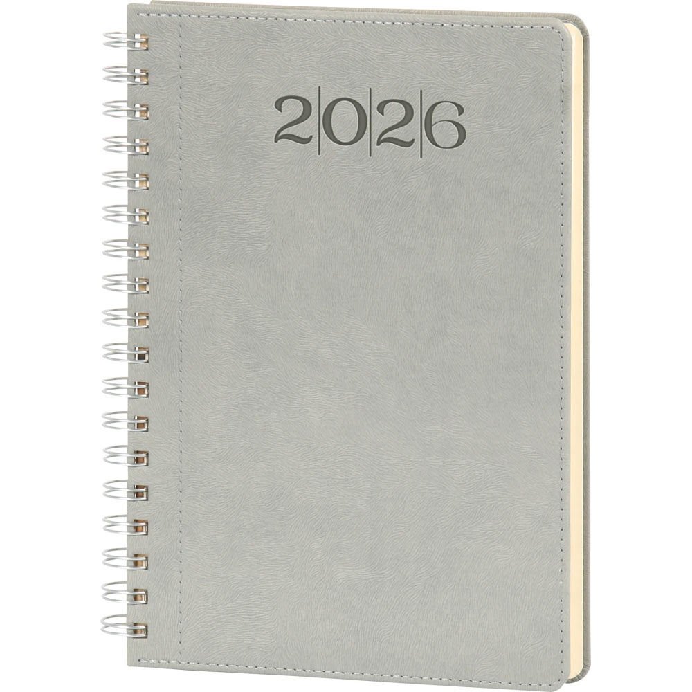 70134 20x28 Bostancı Günlük 2025 Tarihli Spiralli Ajanda Gri