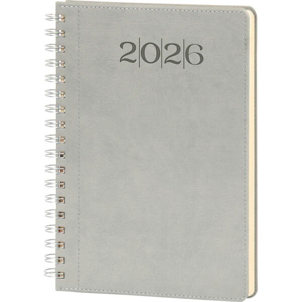 70134 20x28 Bostancı Günlük 2025 Tarihli Spiralli Ajanda Gri