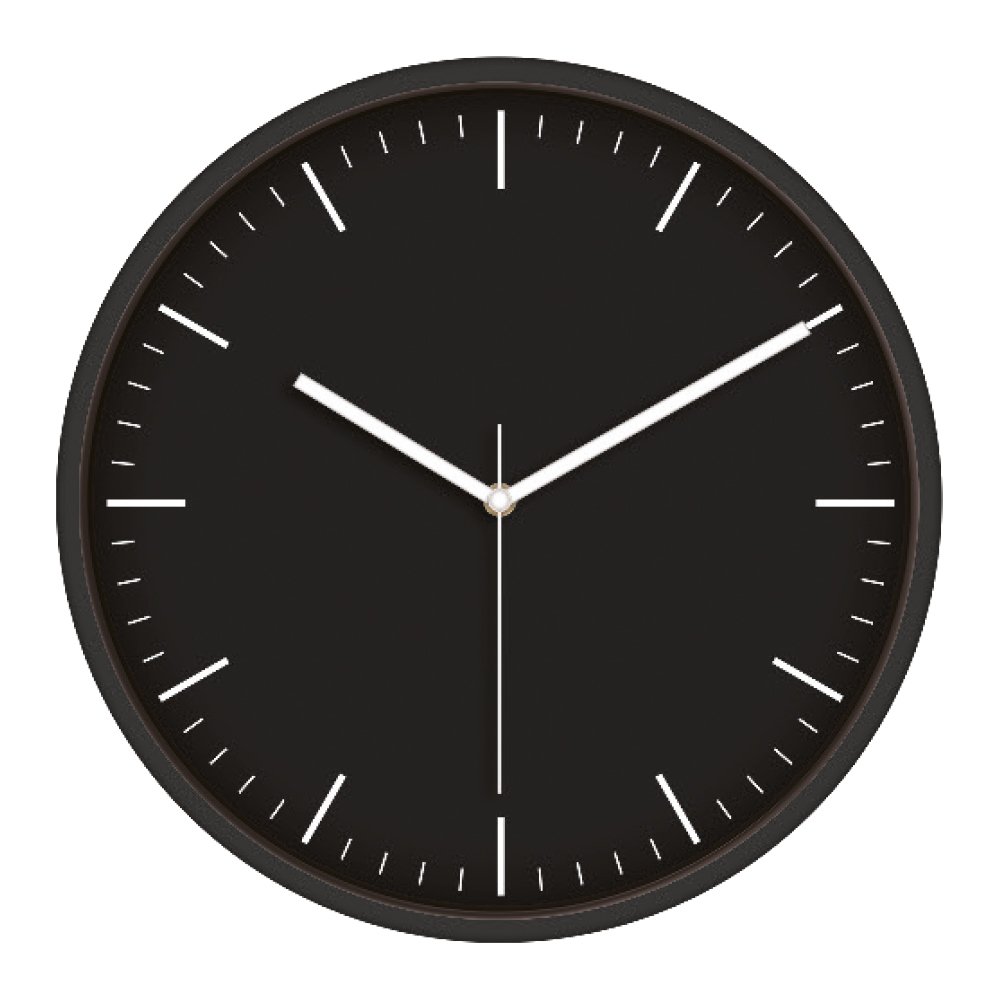 Rengarenk Duvar Saati (38 Cm) Siyah