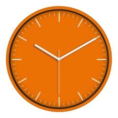 Rengarenk Duvar Saati (38 Cm) Turuncu