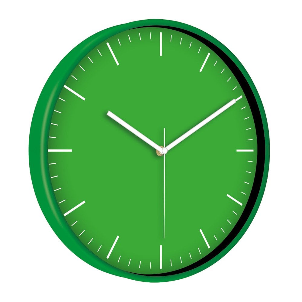 Rengarenk Duvar Saati (38 Cm) Yeşil