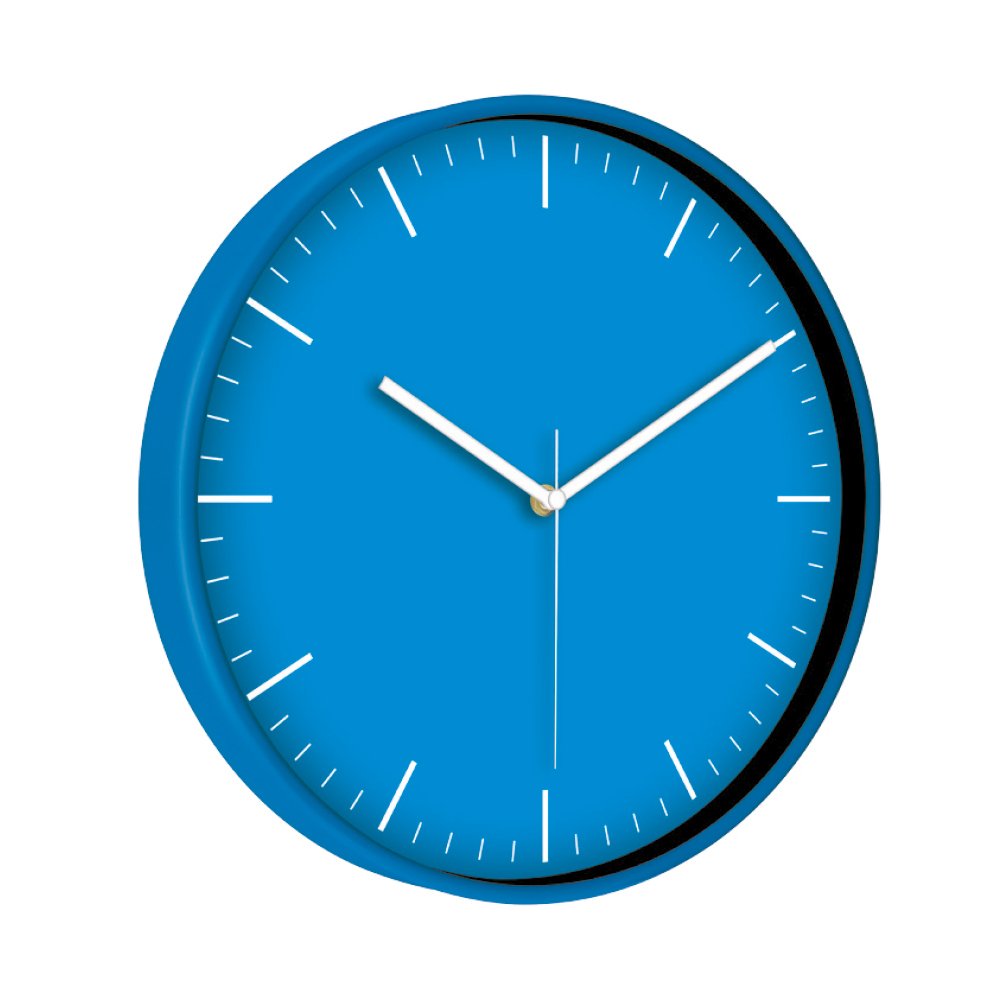 Rengarenk Duvar Saati (33 Cm) Mavi