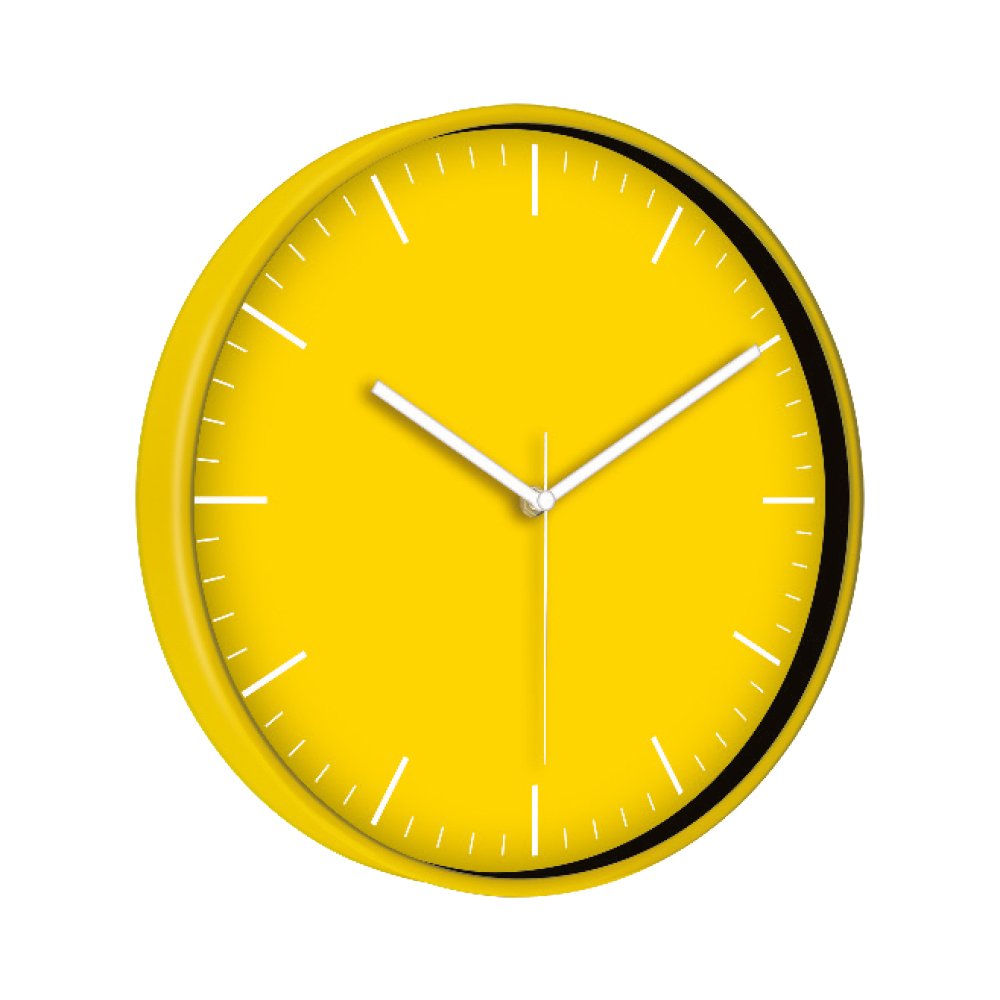 Rengarenk Duvar Saati (33 Cm) Sarı