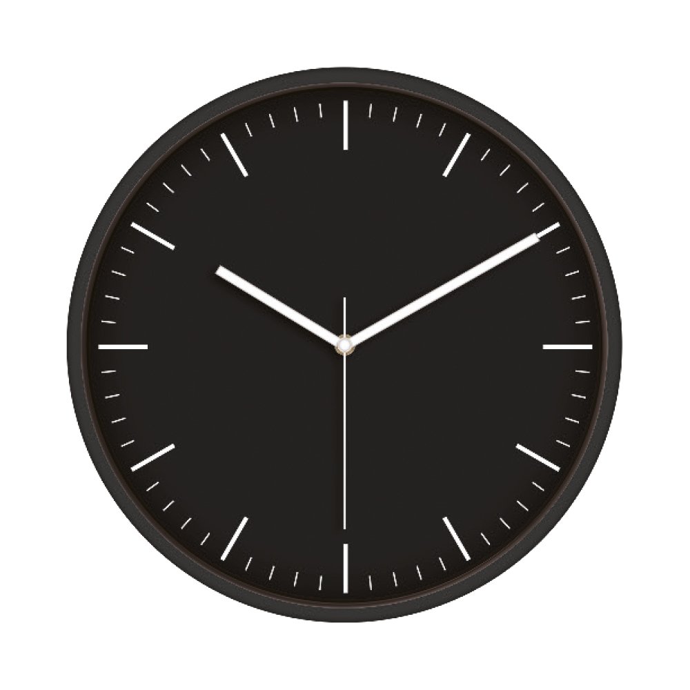 Rengarenk Duvar Saati (33 Cm) Siyah