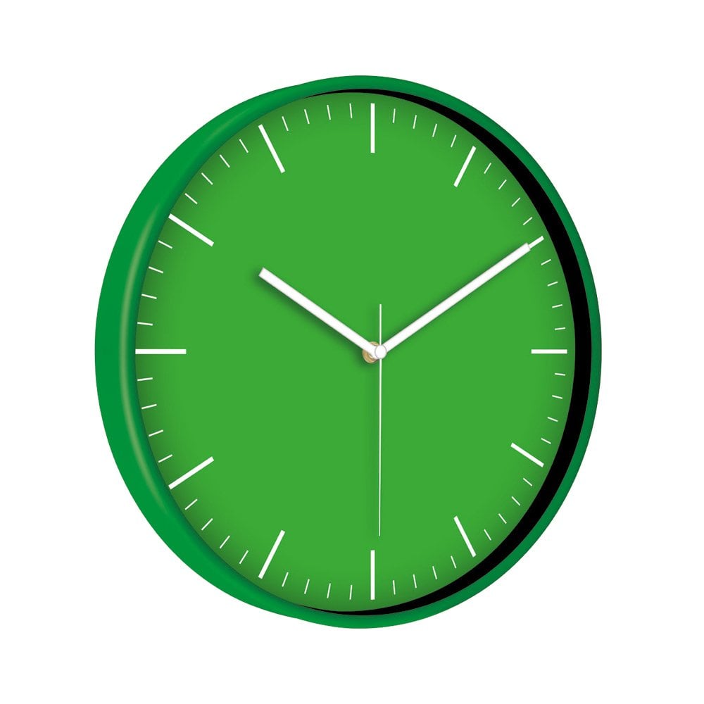 Rengarenk Duvar Saati (33 Cm) Yeşil