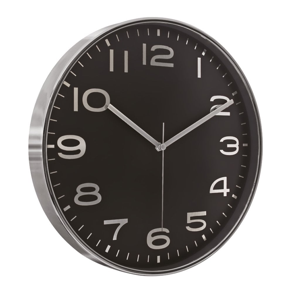 Askon Duvar Saati (38 Cm) Gümüş - Siyah