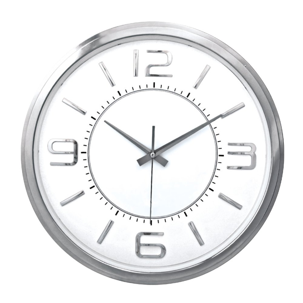 Çağın Duvar Saati (42 Cm) Gümüş