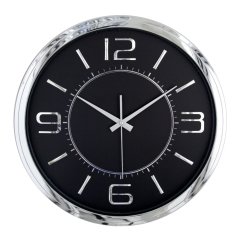 Çağın Duvar Saati (42 Cm) Gümüş - Siyah