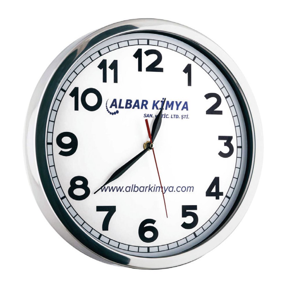 Glory Metal Duvar Saati (40 Cm) Beyaz