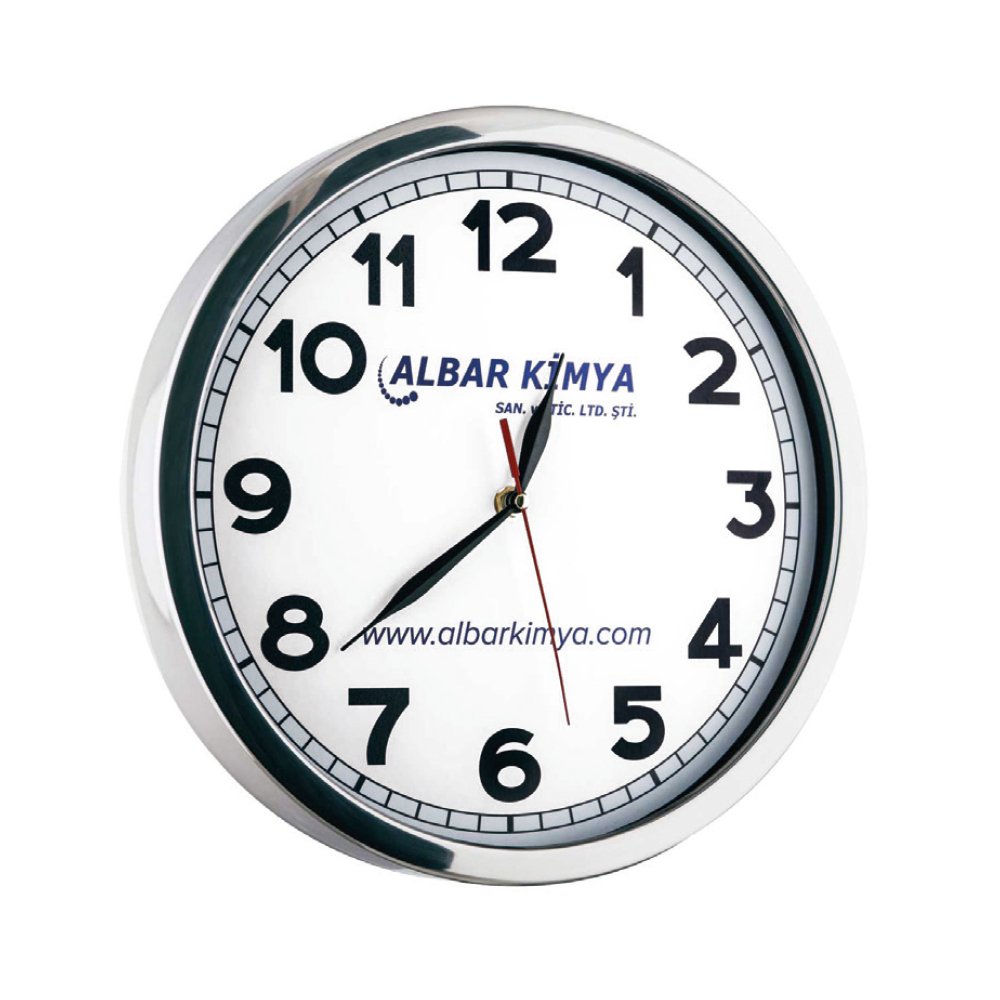 Glory Metal Duvar Saati (35 Cm) Beyaz