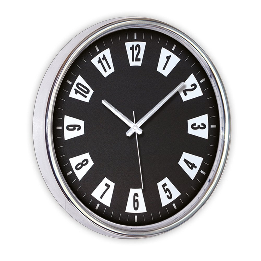 Poraz Metalize Duvar Saati Siyah