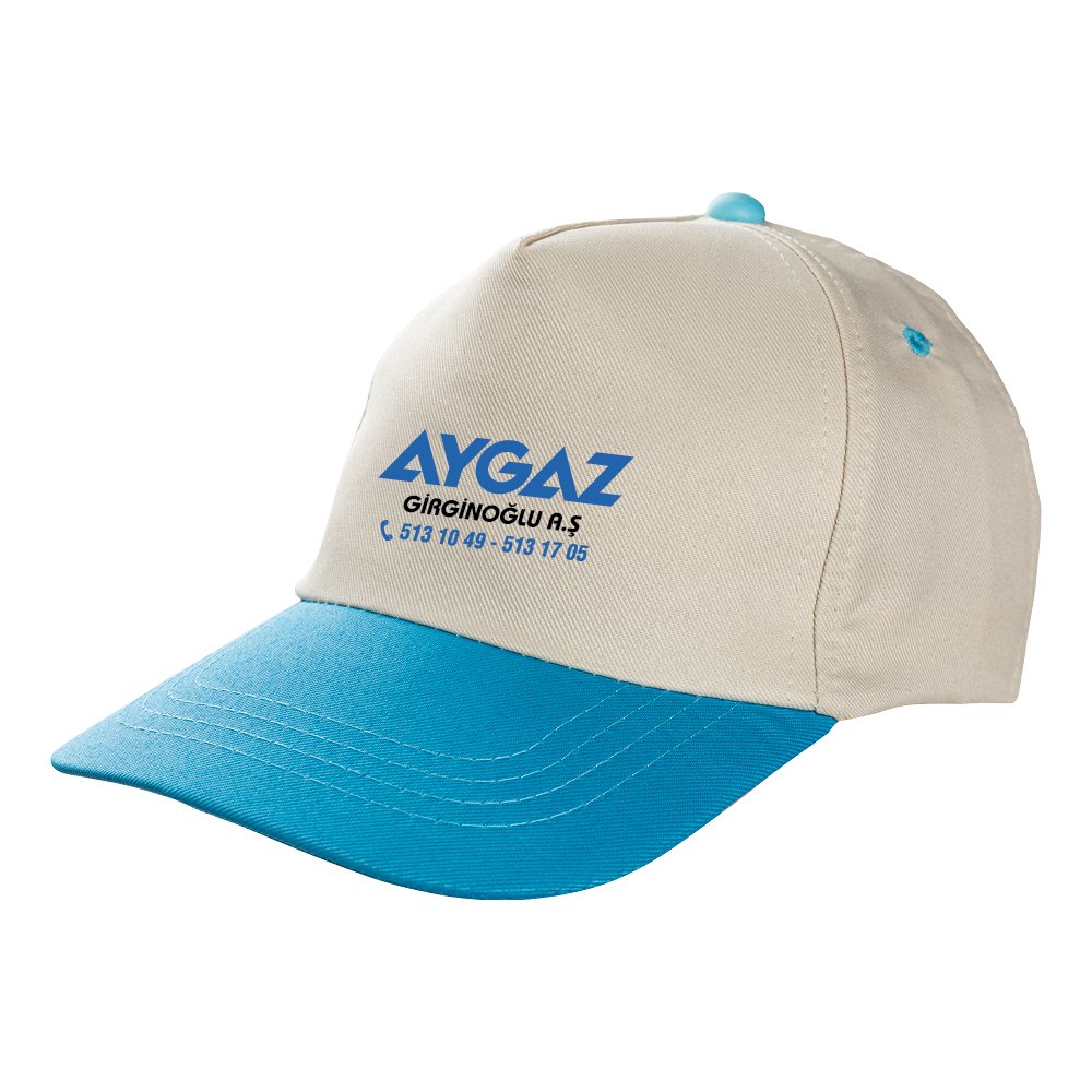 Parçalı Polyester Şapka Turkuaz Mavi